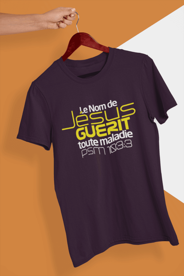 T-Shirt - "Le nom de JESUS guérit toute maladie" - Jelotia